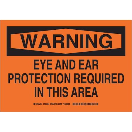 Warning Sign,7X10,Black/Orange, 128984