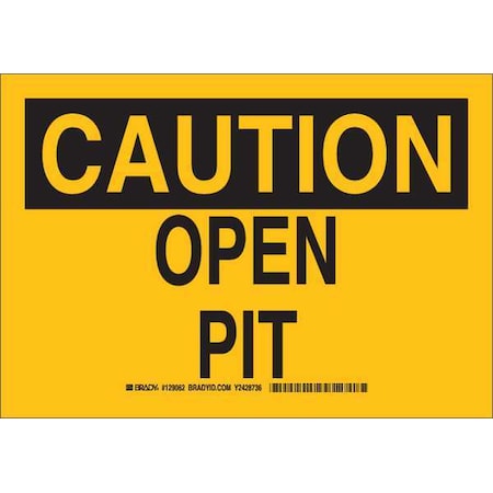 Caution Sign, 7 H, 10 W, Polyester, Rectangle, English, 129062