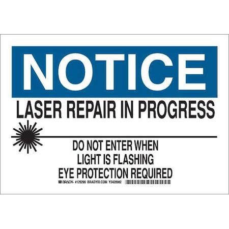 Notice Sign,10X14,Blk And Ble/White, 129293