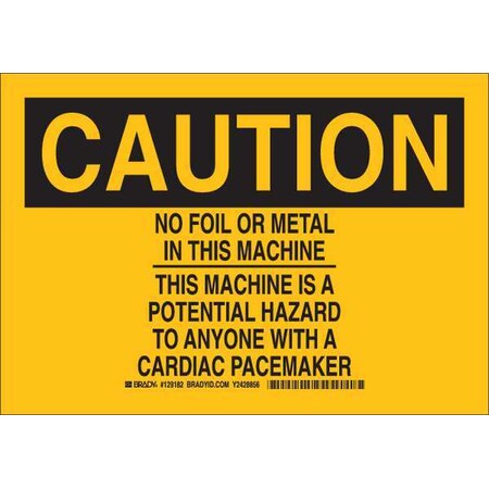 Caution Sign, 10 In Height, 14 In Width, Aluminum, Rectangle, English