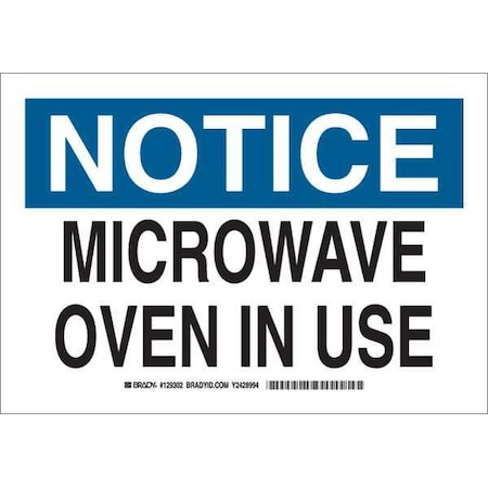 Notice Sign, 7 In H, 10 In W, Plastic, Rectangle,129301