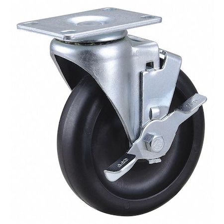 NSF-Listed Plate Caster,300 Lb. Load Rating,Swivel