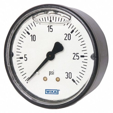 Pressure Gauge, 0 To 160 Psi, 1/4 In MNPT, Black