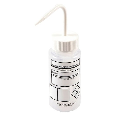 Wash Bottle,White,Vented,250mL,PK6