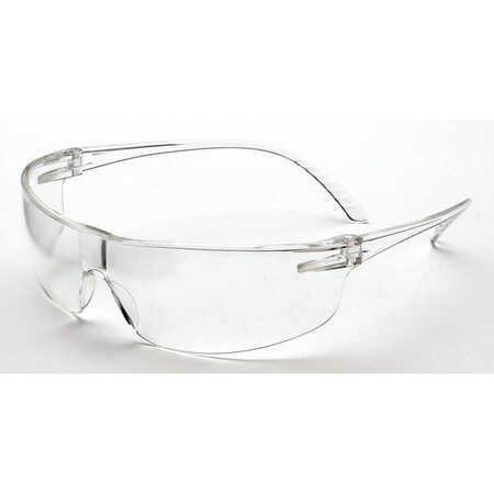 Safety Glasses, Wraparound Clear Polycarbonate Lens, Scratch-Resistant