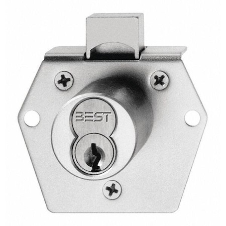 Deadlocking Cabinet Lock,Satin Brass