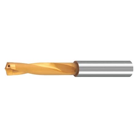 Screw Machine Drill Bit, 41/64 In Size, 135  Degrees Point Angle, Carbide-Tipped, TiN Finish