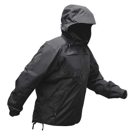 Black Polyester Rain Jacket Size 2XL