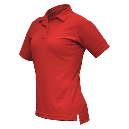 Womens Tactical Polo,Red,Short Sleeve,L