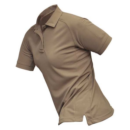 Womens Tactical Polo,Tan,Short Sleeve,L