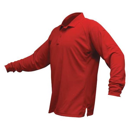 Mens Tactical Polo,Red,Long Sleeve,L