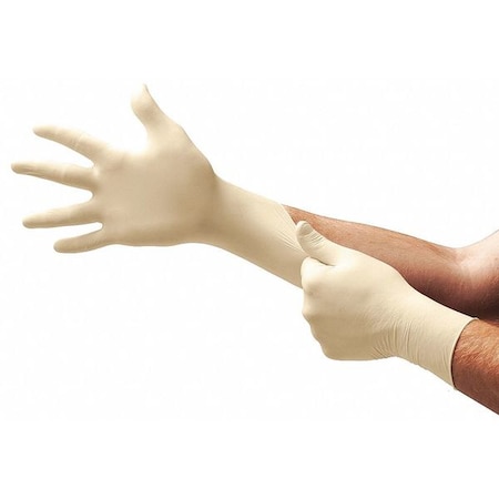 Disposable Gloves, Natural Rubber Latex, Powder Free, Natural, XL, 100 PK