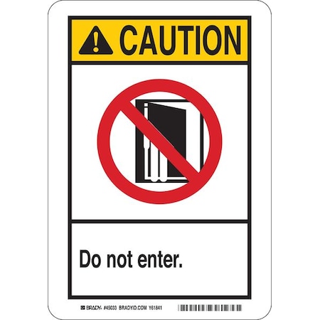 Caution Sign, 10 Height, 7 Width, Aluminum, Rectangle, English