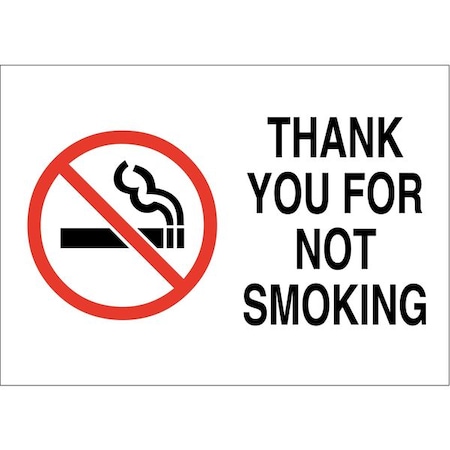 No Smoking Sign, 10 H, 14 In W, Fiberglass, Rectangle, English, 72341