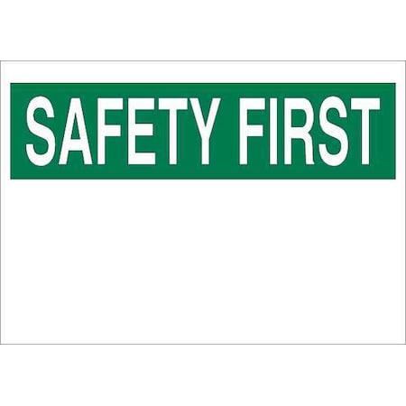 Safety Sign,10X14,Green On White, 75990