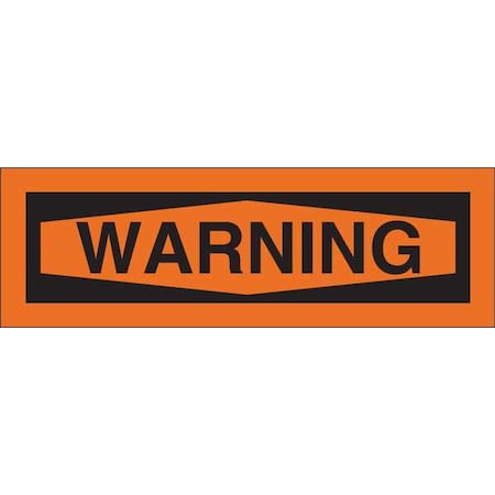 Warning Sign, 9 W, 2-1/4 H, English, Polyester, Orange