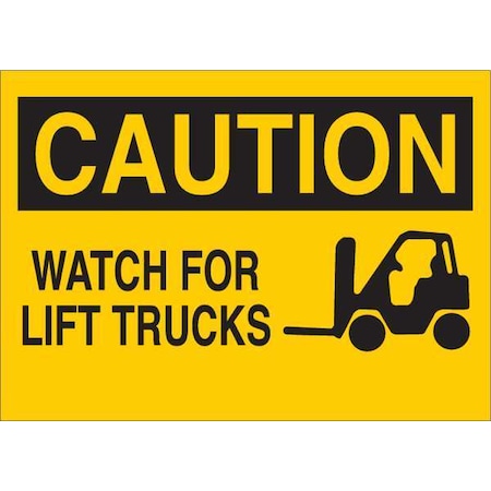 Caution Sign, 10 H, 14 W, Fiberglass, Rectangle, English, 122718