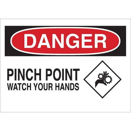 Danger Sign, 7 In Height, 10 In Width, Fiberglass, Rectangle, English