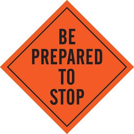 Roll-Up Road Construction Sign, 48 H, 48 In W, Mesh, Diamond, English, 56727