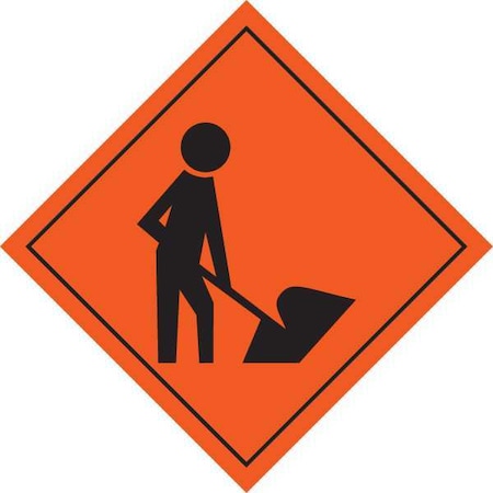 Roll-Up Road Construction Sign, 36 Height, 36 In Width, Mesh, Diamond, No Text