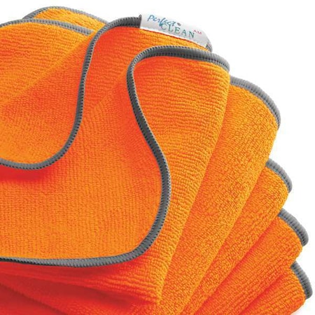 Terry Cleaning Cloth 12 X 12, Orange, 5PK