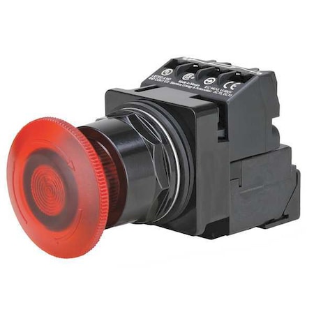 Illuminated Push Button, 30 Mm, 1NO/1NC, Red