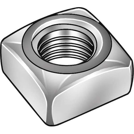 7/8-9 Low Carbon Steel Zinc Plated Finish Square Nut - Regular, 5 Pk.