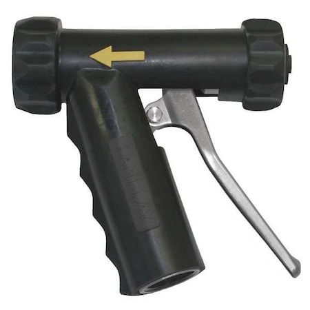 Pistol Grip Spray Nozzle, 3/4 Female, 150 Psi, 7 Gpm, Black