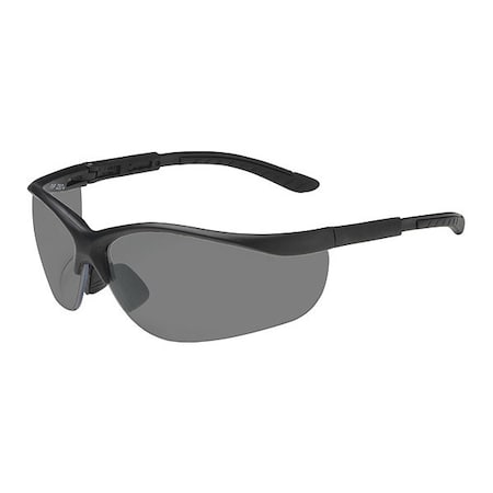 Safety Glasses, Gray Polycarbonate Lens, Scratch-Resistant