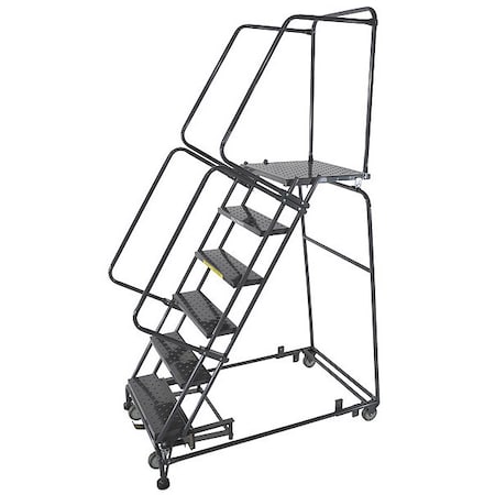 93 In H Steel Rolling Ladder, 6 Steps