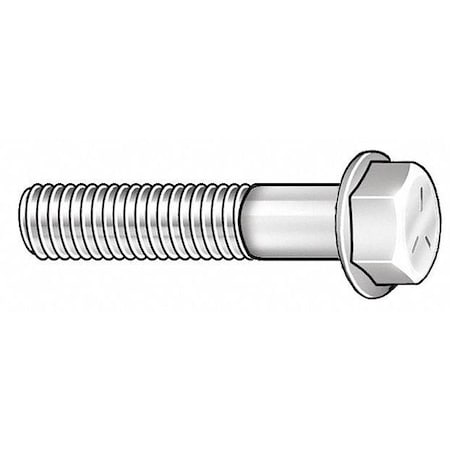 Grade 5, 1/2-13 Flange Bolt, Zinc Plated Steel, 2 In L, 10 PK