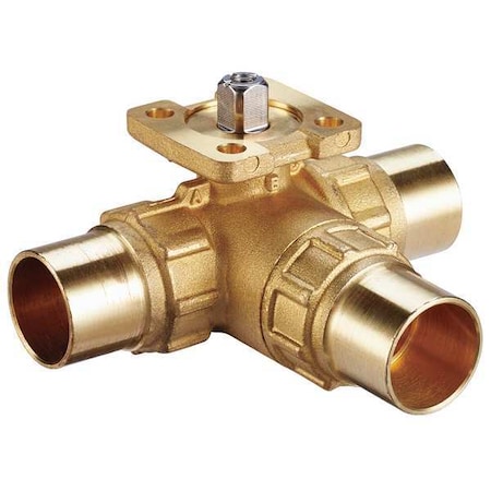 Ball Valve,3 Way,SS Trim,Sweat 1/2