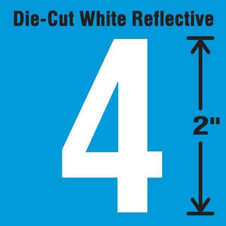 Die-Cut Refl. Number Label,4,2In H,PK5