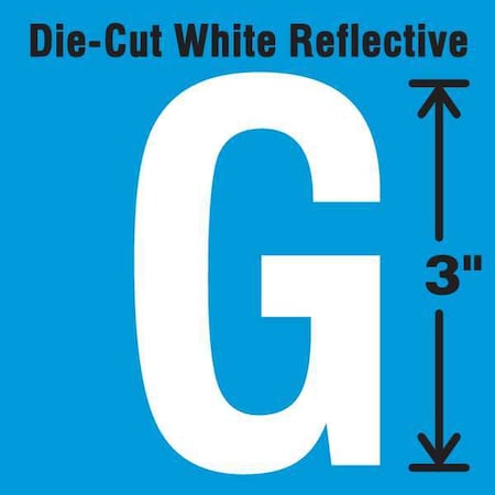 Die-Cut Refl. Letter Label,G,3In H,PK5