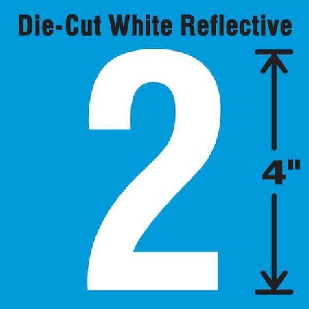 Die-Cut Refl. Number Label,2,4In H,PK5