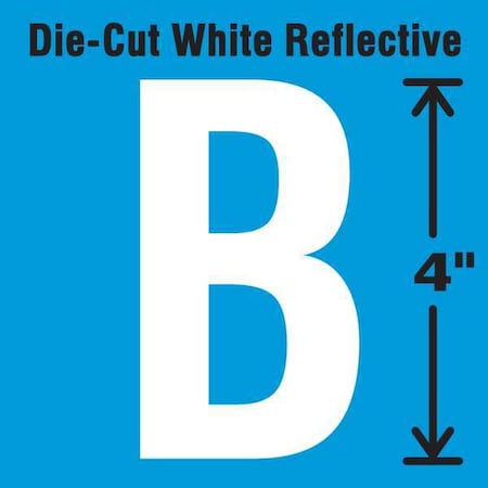 Die-Cut Refl. Letter Label,B,4In H,PK5