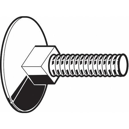 Elevator Bolt, 5/16-18 Thrd Sz, 1 In L, Steel, Plain Finish, 25 PK