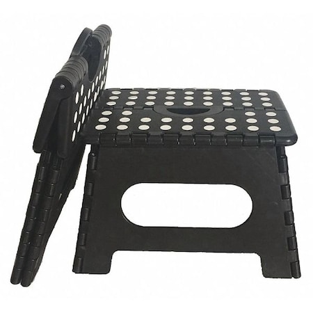 1 Step, Folding Plastic Step Stand, 700 Lb. Load Capacity, Black/White