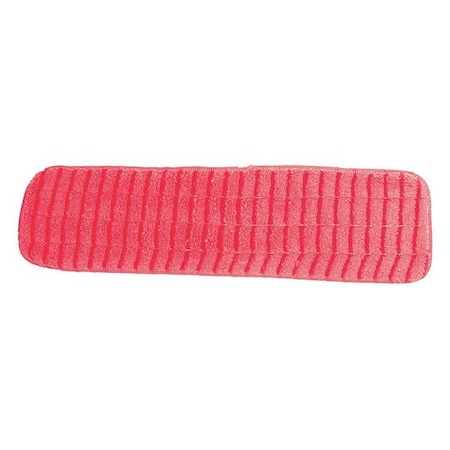 Flat Mop Pad, Hook-and-Loop Connection, Red, Microfiber, PK12