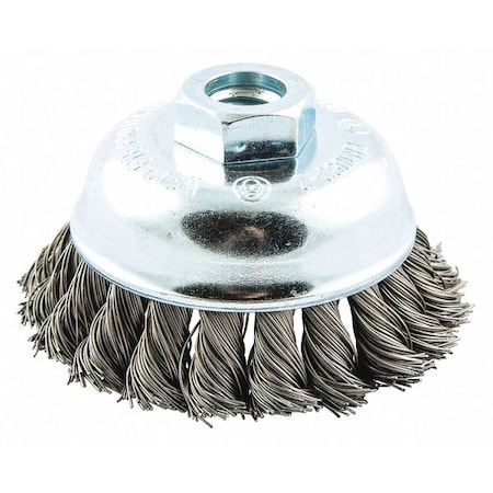 Knot Wire Cup Brush,Threaded Arbor Mount