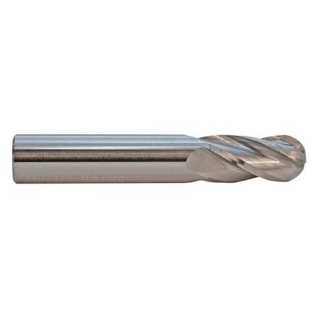 Ball End Mill, 1/4 Dia, Carbide