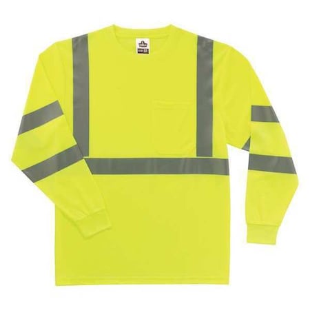 Long Sleeve T-Shirt,Lime,Class 3,2XL