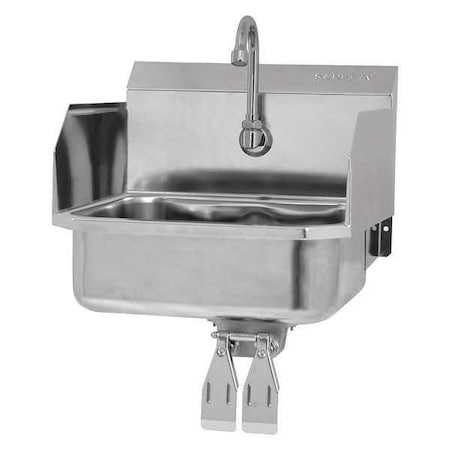 Hand Sink,16 In. L,Double Knee Pedal