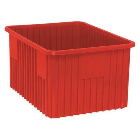 Divider Box, Red, Polypropylene, 22 1/2 In L, 17 1/2 In W, 12 In H, 2.14 Cu Ft Volume Capacity