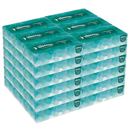 Facial Tissue, Kleenex Comfort Touch, Flat Box, 2 Ply, 100 Sheets/Box, 36 Pack