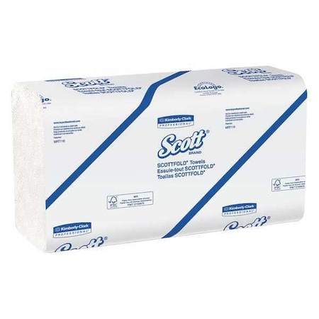 Scottfold Multifold Paper Towels, 9.4 X 12.4 Sheets, White, (175 Sheets/Pack, 25 Packs/Case)