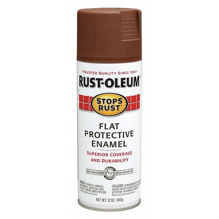 Spray Paint, Brown, Flat, 12 Oz.