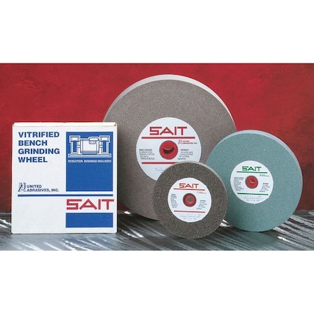 SAIT 28103 Green Silicon Carbide Bench Wheel  (Grade GC60) 6 X 1 X 1, 1-Pack