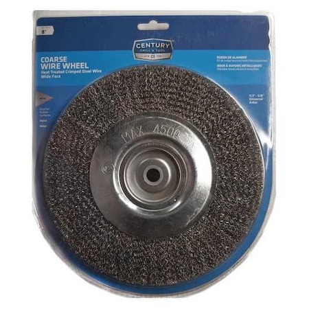 Bench Grinder Crimped Wire Wheel, 8 Coarse