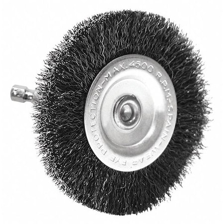 Crimped Radial Wire Brush,4 In.,Coarse